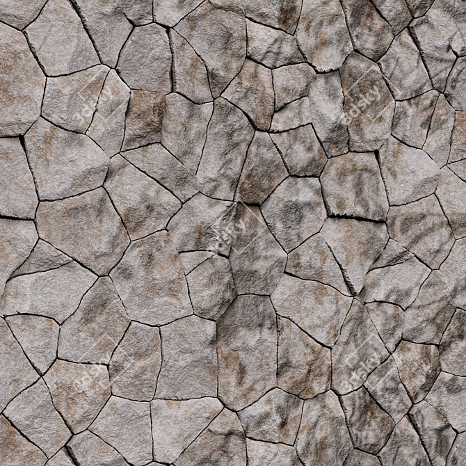 High-detail Stone Wall 07 Texture 3D model image 2