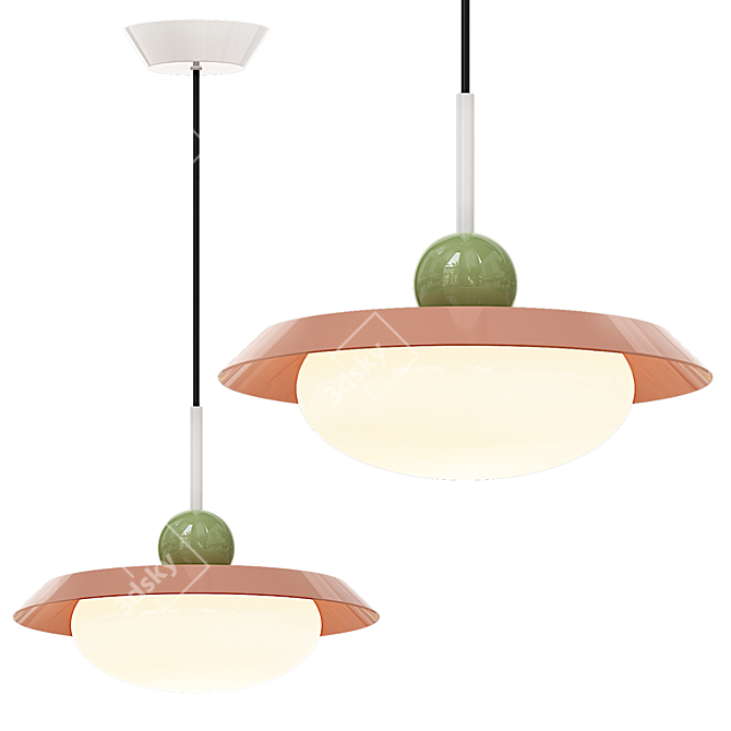Contemporary Morandi Metal Pendant Lights 3D model image 1