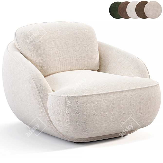 Cozy Alpine Boucle Armchair Furniture 3D model image 1