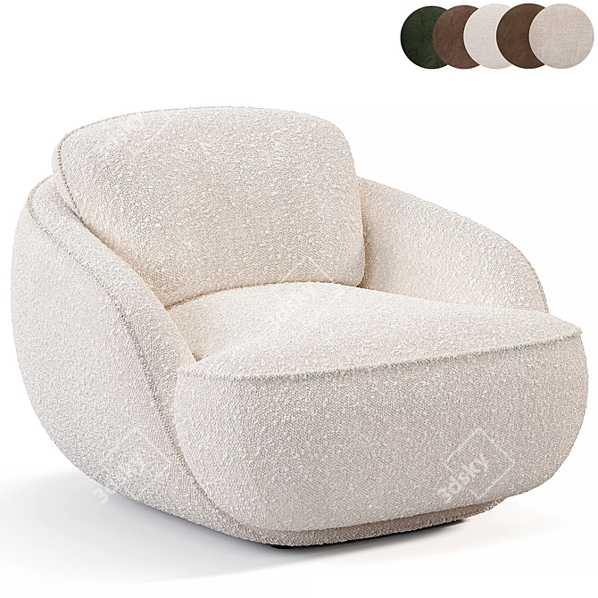 Cozy Alpine Boucle Armchair Furniture 3D model image 2