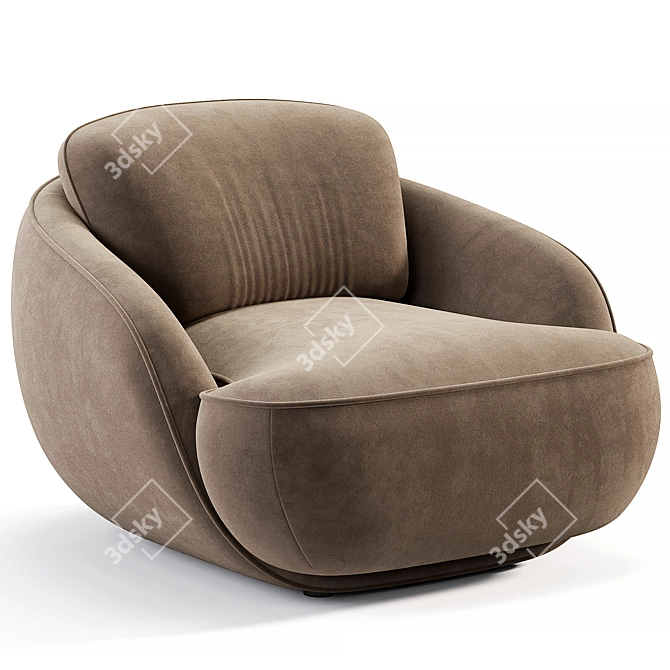 Cozy Alpine Boucle Armchair Furniture 3D model image 3