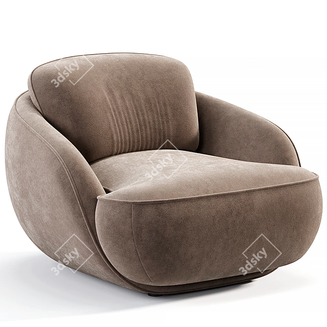 Cozy Alpine Boucle Armchair Furniture 3D model image 5