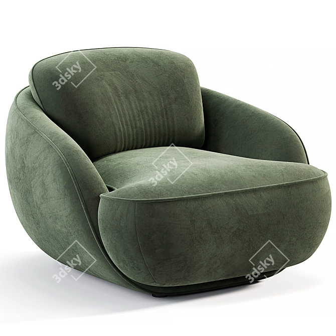 Cozy Alpine Boucle Armchair Furniture 3D model image 6