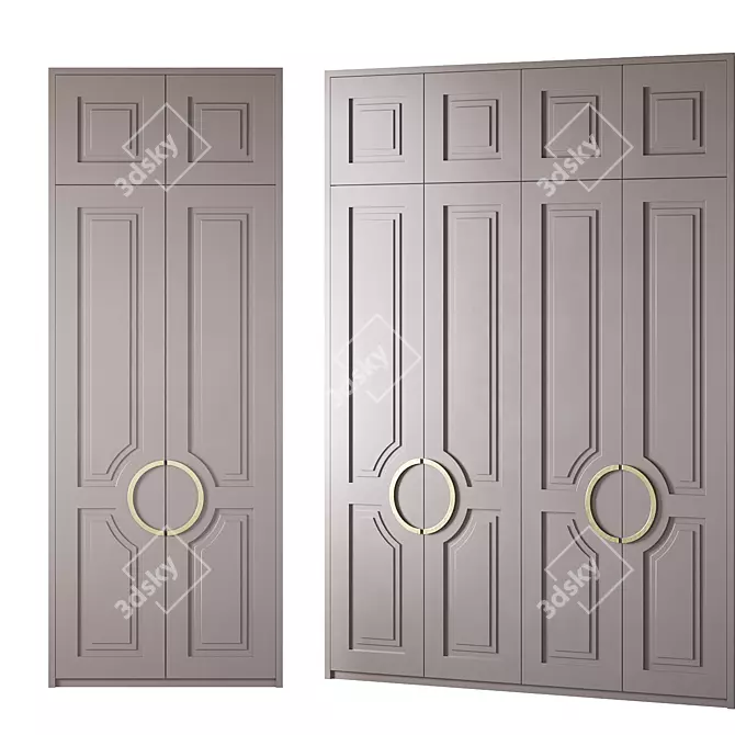 Art Deco Carter Wardrobe Set 3D model image 2