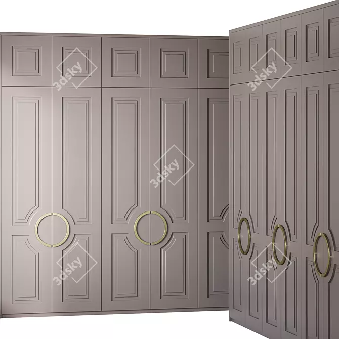 Art Deco Carter Wardrobe Set 3D model image 5