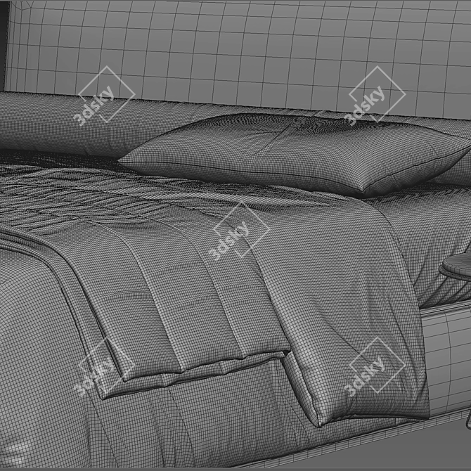 Sleek Minotti Powell Bed Render 3D model image 3