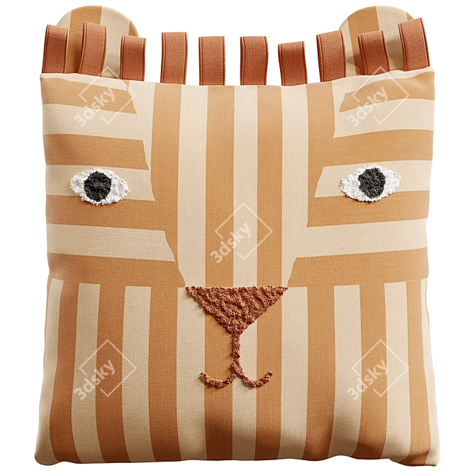 Cute Animal Kids Pillow Set 3D model image 2