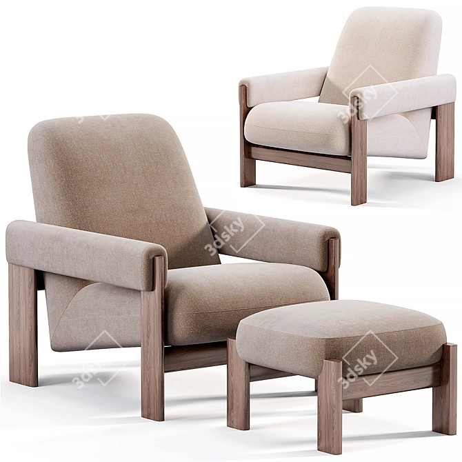 Modern Nils Chair Set 3D model image 1