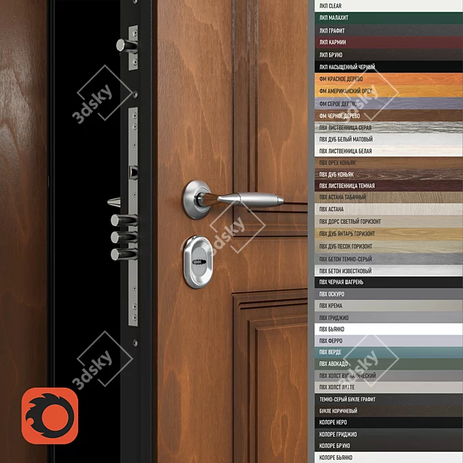 **Title:**
Snegir PRO Cold-Resistant Exterior Door 3D model image 2
