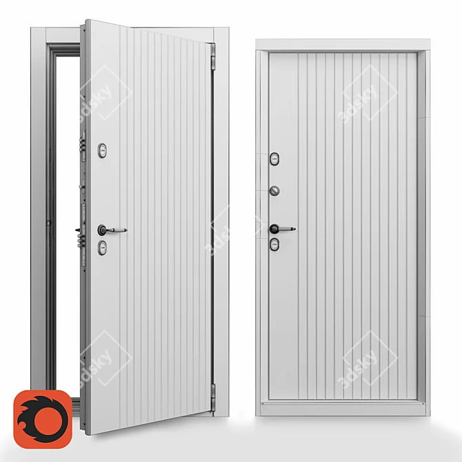 Elite Outdoor Door with Double Thermal Breaks 3D model image 3