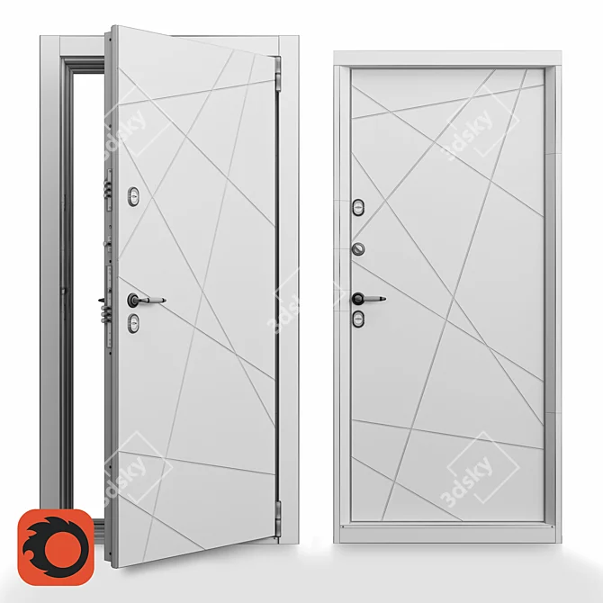 Ultimate Cold-Resistant Exterior Door 3D model image 3