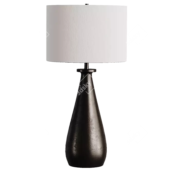 Modern Black Table Lamp Set 3D model image 3