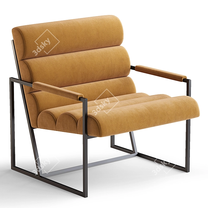 Sleek Velvet Milo Chair 3D model image 1