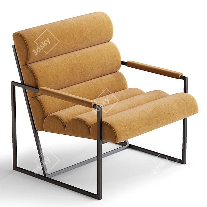 Sleek Velvet Milo Chair 3D model image 2