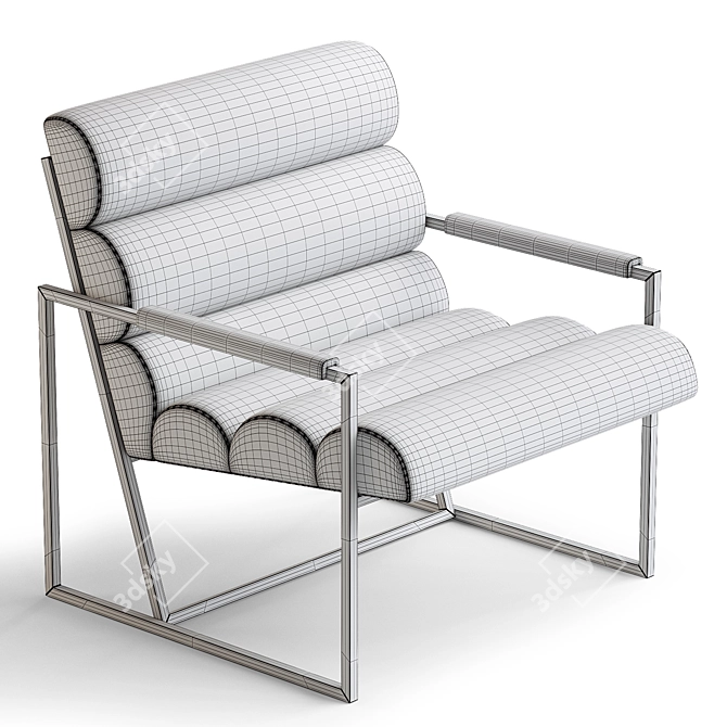 Sleek Velvet Milo Chair 3D model image 3