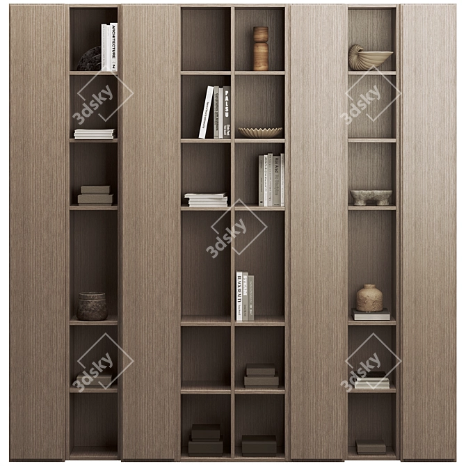 Modern Bookcase Furniture 3D Model 3D model image 1