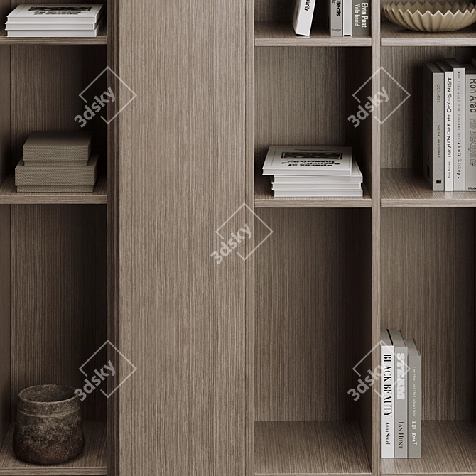 Modern Bookcase Furniture 3D Model 3D model image 4