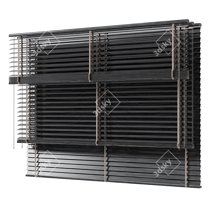 Wooden Blinds Set 24, 150-200cm 3D model image 1