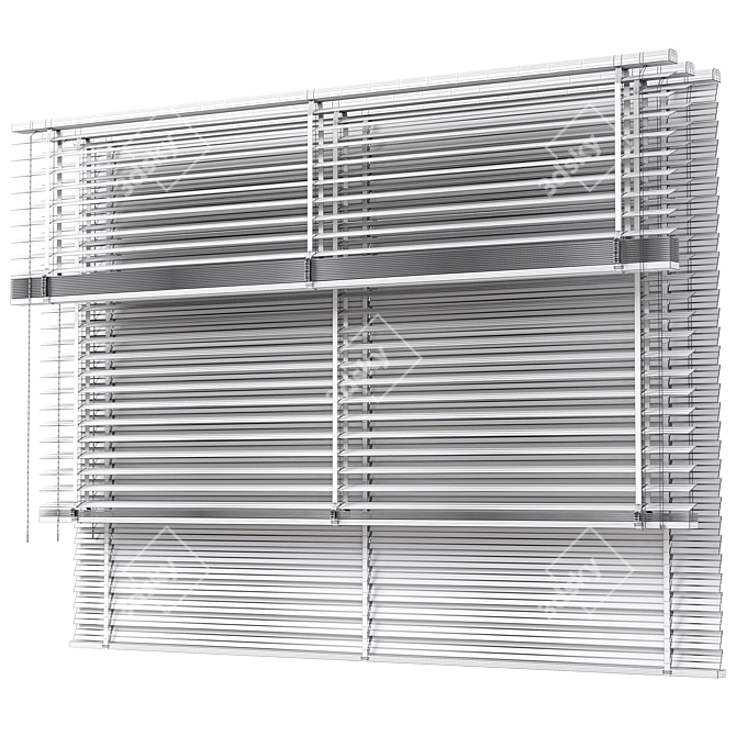 Wooden Blinds Set 24, 150-200cm 3D model image 6