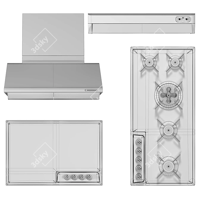 Alpesinox Modern Kitchen Appliance Set 3D model image 7