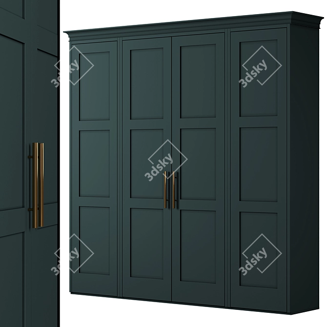 Modular High-Quality Wardrobe 3D model image 1