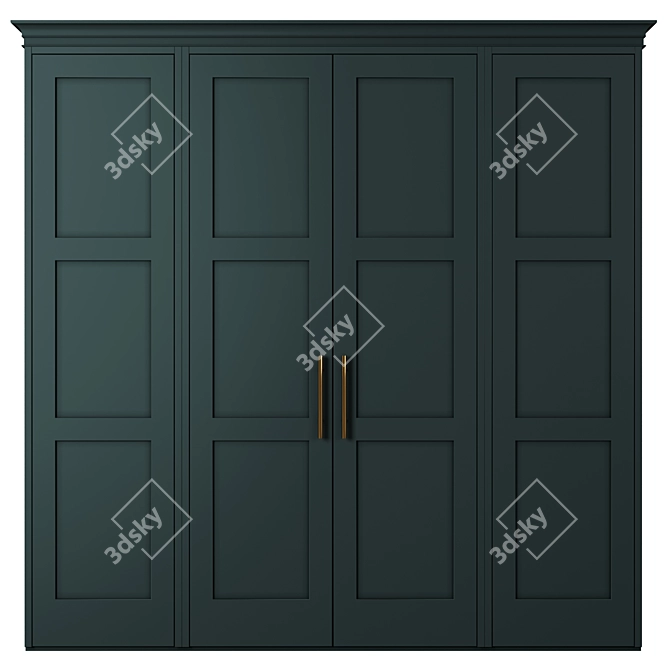 Modular High-Quality Wardrobe 3D model image 2