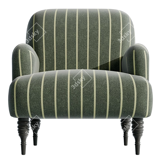 Modern Upholstered Armchair with Textured Design 3D model image 2