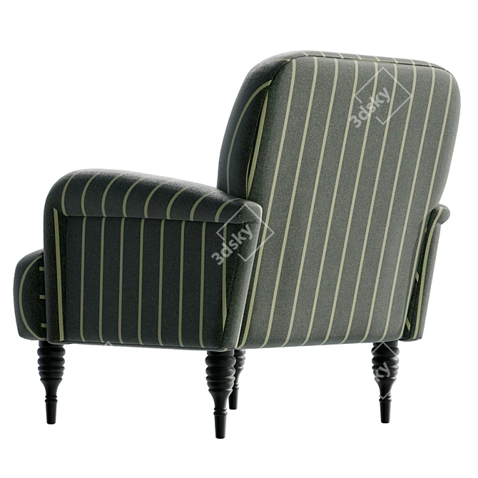 Modern Upholstered Armchair with Textured Design 3D model image 3