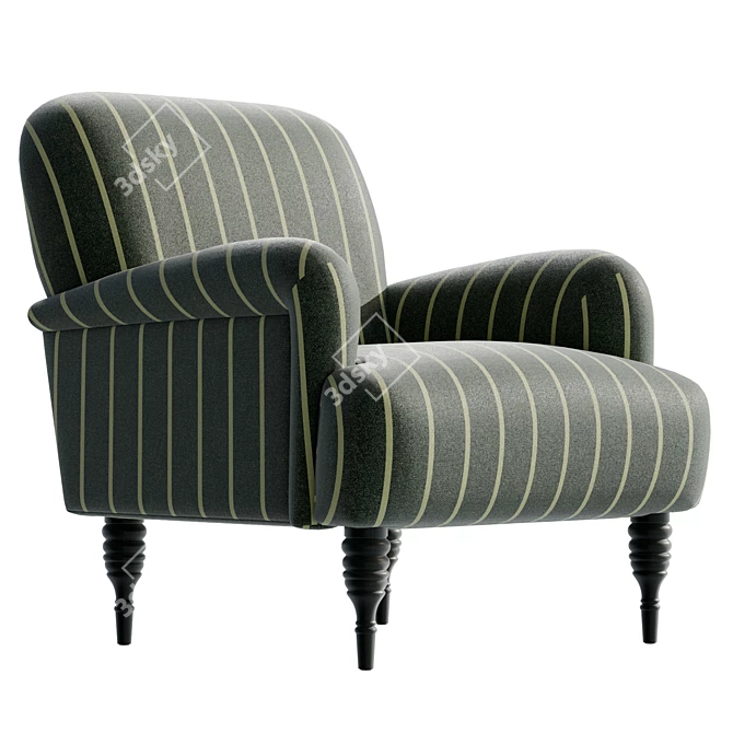 Modern Upholstered Armchair with Textured Design 3D model image 4