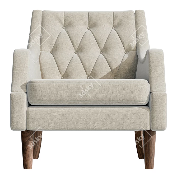 Anatonia Tufted Wingback Chair in Large Size 3D model image 2