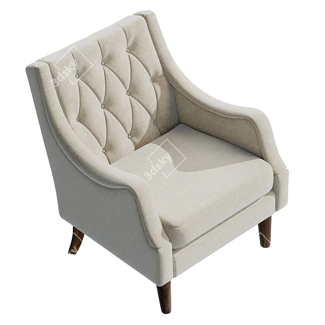 Anatonia Tufted Wingback Chair in Large Size 3D model image 5