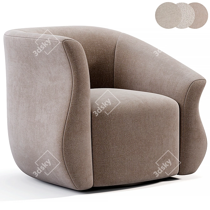 Modern Swivel Chairs Set 3D model image 1