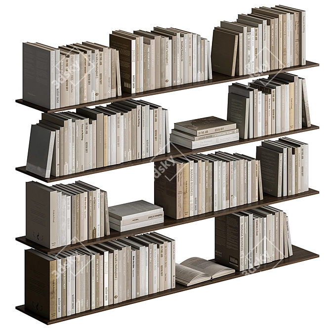 Sleek Minimalist Book Set 3D model image 1