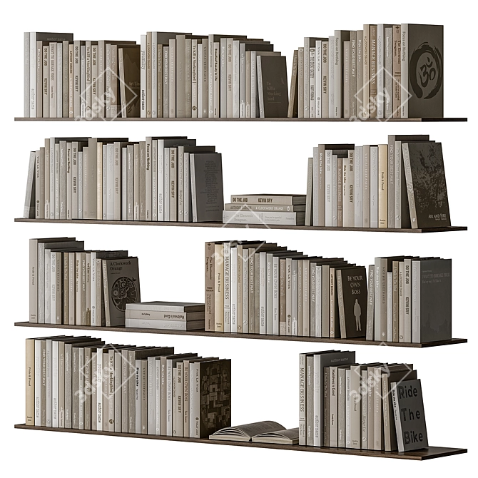 Sleek Minimalist Book Set 3D model image 2