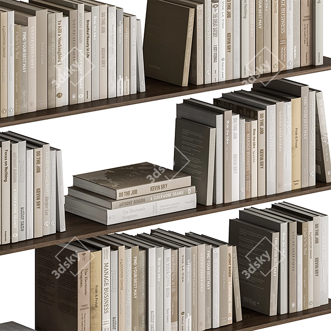 Sleek Minimalist Book Set 3D model image 5