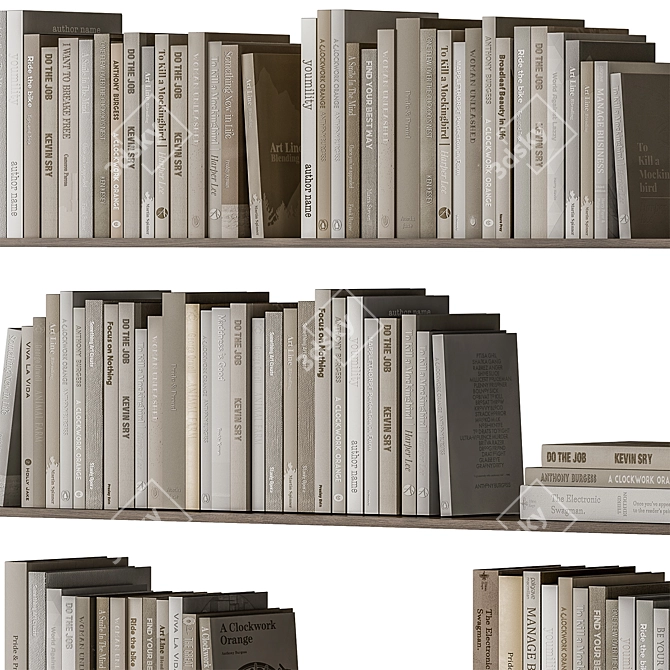 Sleek Minimalist Book Set 3D model image 6