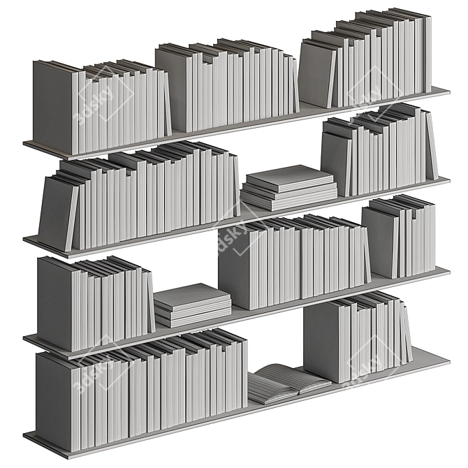 Sleek Minimalist Book Set 3D model image 7