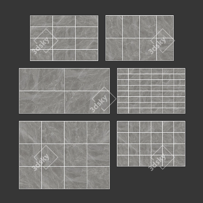 Luxury Gray Marble Materials Kit 3D model image 4