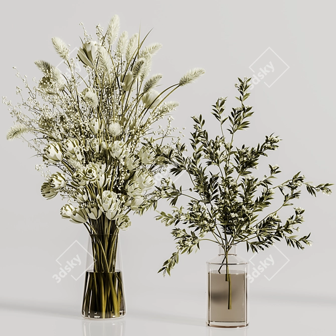 Beautiful Botanical 3D Bouquet 3D model image 6