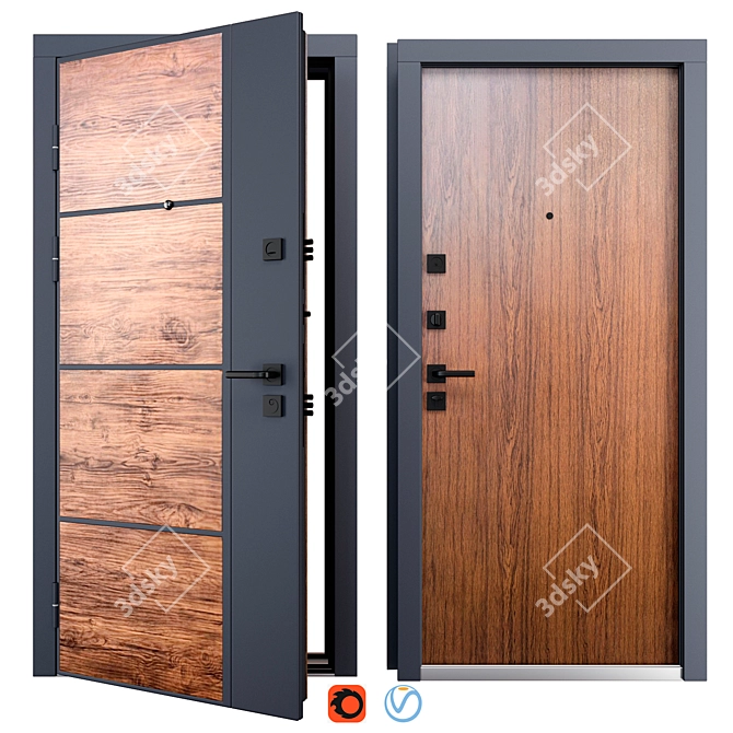 Bond Metal Entry Door (QDoors) 3D model image 1