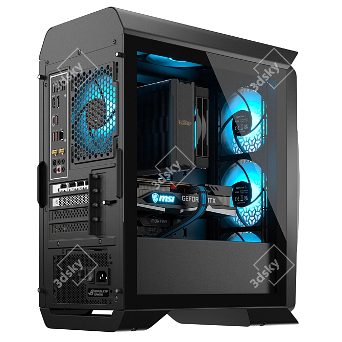 Mini Gaming PC with Corona Lighting 3D model image 4