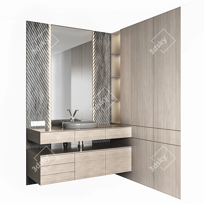 Modern Design Mirror03 Wall Decor 3D model image 1