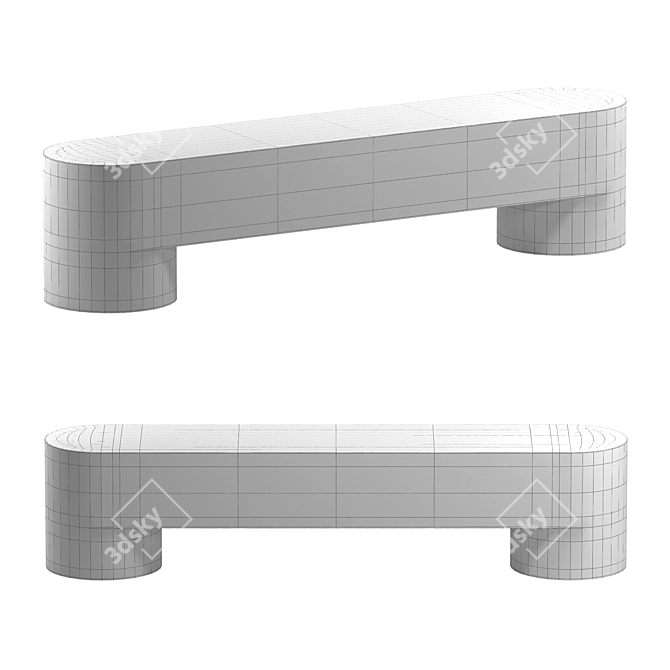 Palm Wood Eugene 2 Bench 3D model image 2