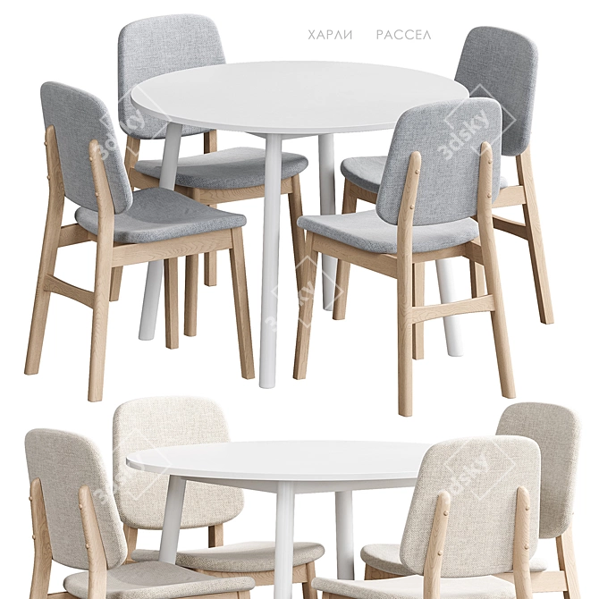 Scandinavian Dining Set by Divan 3D model image 1