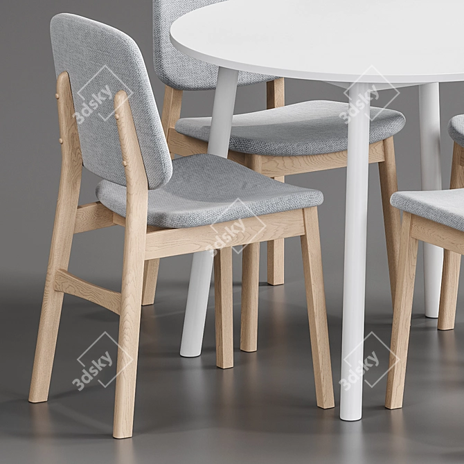 Scandinavian Dining Set by Divan 3D model image 4