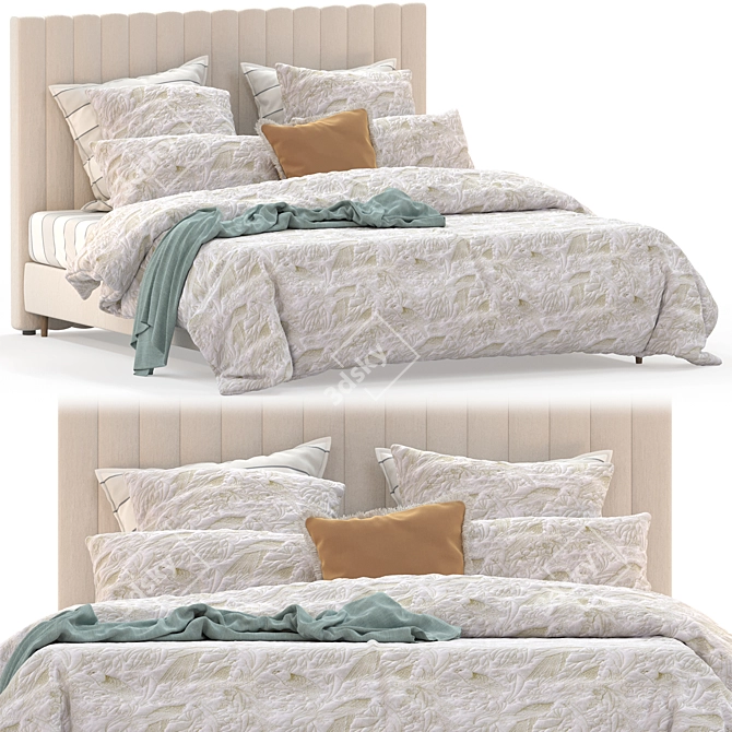 Luxury Natural Bedding Set 3D model image 1