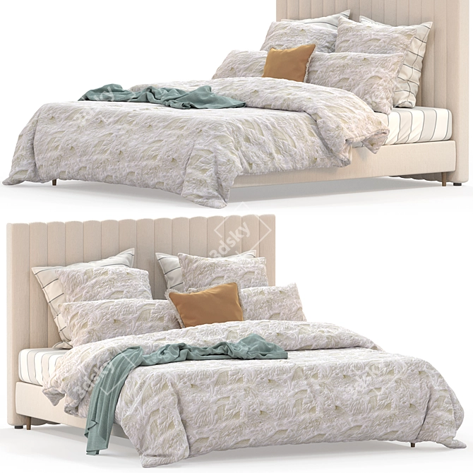 Luxury Natural Bedding Set 3D model image 2