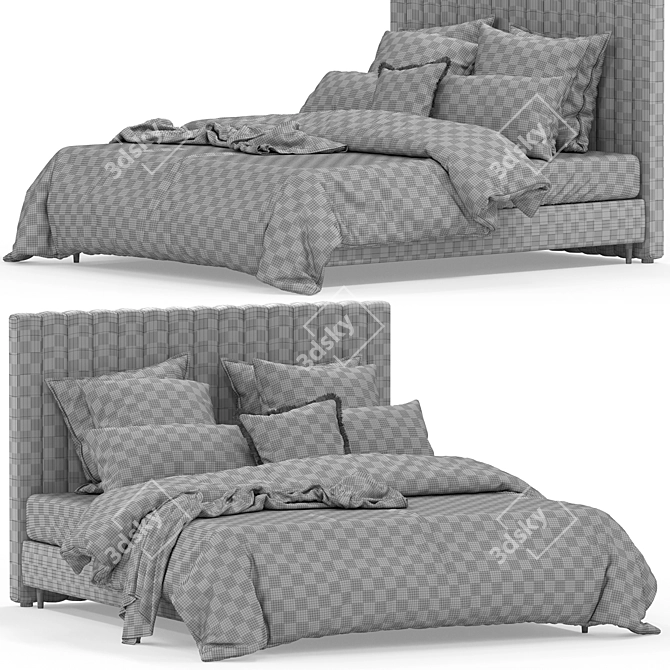Luxury Natural Bedding Set 3D model image 5