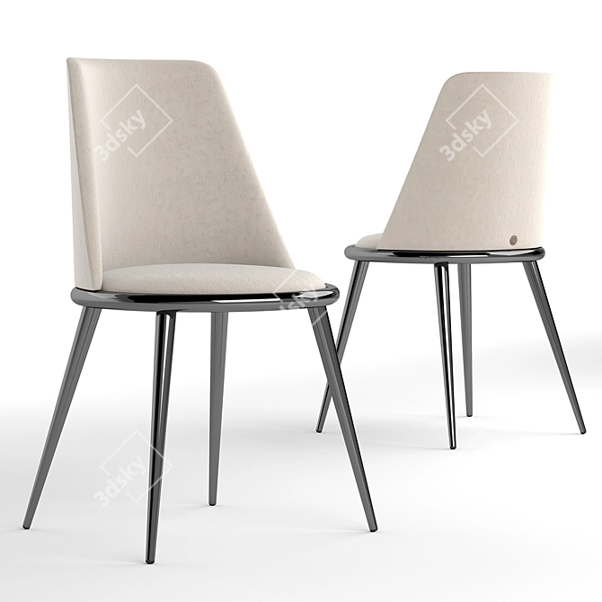 Elegant Aurora Imbottita Dining Chair 3D model image 17