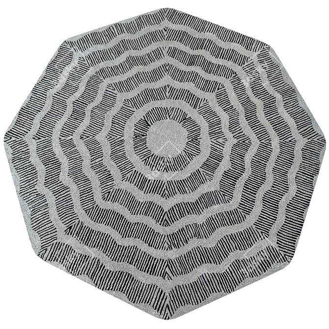  Handcrafted Ebony Rug, Modern Design 3D model image 1